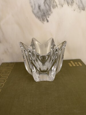 Orrefors Crystal 6 Petal Bowl Modern Sweden