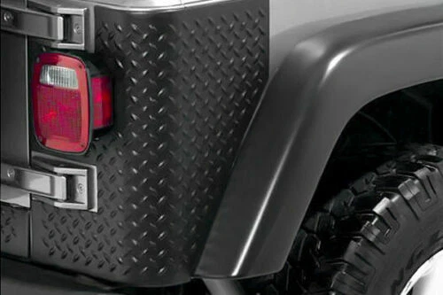 Pair Rear Body Armor Tall Corner Guards for Jeep Wrangler TJ1997-2006 Black - Image 2 of 2