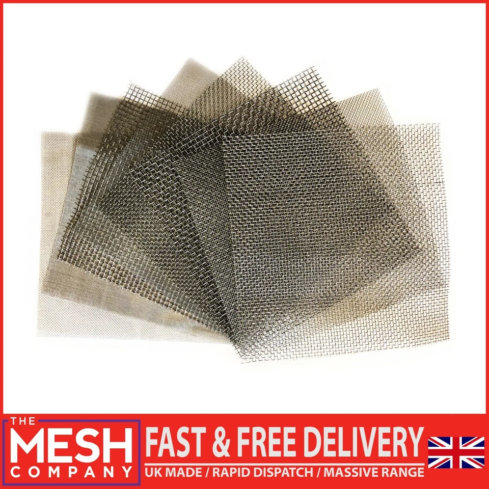 The Mesh Company SS304 Stainless Steel Woven Wire Mesh | 150 & 300mm Square