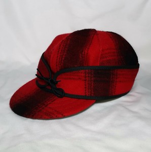 mens red plaid hat