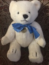 Bear DAKIN 30 YR Annive WHITE bear jointed plush stuffed animal 16" Vintage