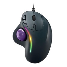 RGB Wired Trackball Mouse Ergonomic Comfort Design Reduces Muscle Strain Easy...