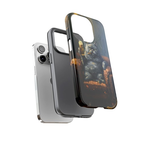 Phone-Ink iPhone, Pixel, Samsung Galaxy Case - Gray Cat Smoking Cigar - 第 36/191 張圖片