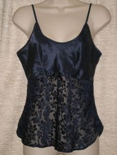Women's Unbranded Navy Blue/Lace Front Adjustable Strap Camisole 6