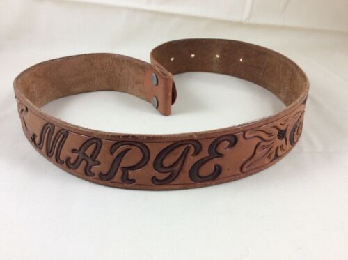 Vintage Womens Western Leather Belt MARGE  - Picture 1 of 9
