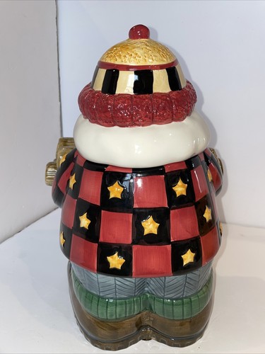 Sakura Debbie Mumm Woodland 12" Santa Cookie Jar Canister Hand Painted 1998 - Picture 4 of 12