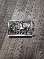Vintage 1970  s KENWORTH Semi Truck Metal Belt Buckle