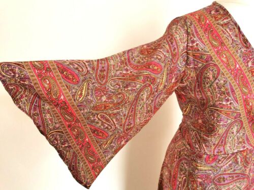 Purple Long Wrap Dress Maxi silk style 16 18 Boho Hippy L fairtrade boho wedding - Picture 2 of 9
