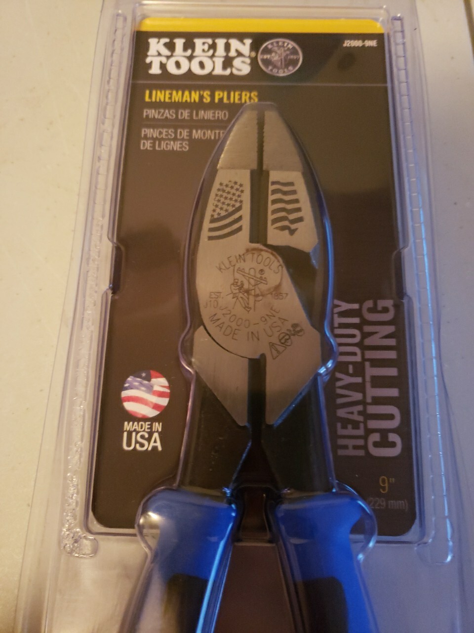 KLEIN TOOLS LINEMANS PLIERS 9'' J20009NE MADE IN USA NEW Don’t Fret