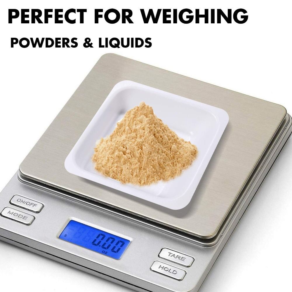 100pcs Plastic Weigh Boat Set Weighing Plates Measuring Storing Powders