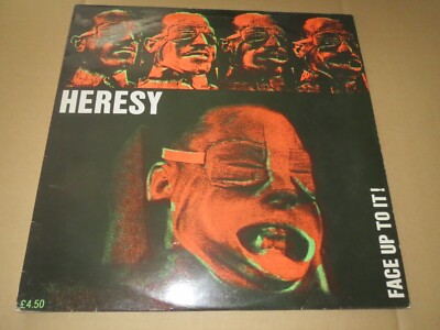 HERESY ~FACE UP TO IT !~ VERY HARD TO FIND FIRST PRESS LP VINYL  1988 TERRORIZER