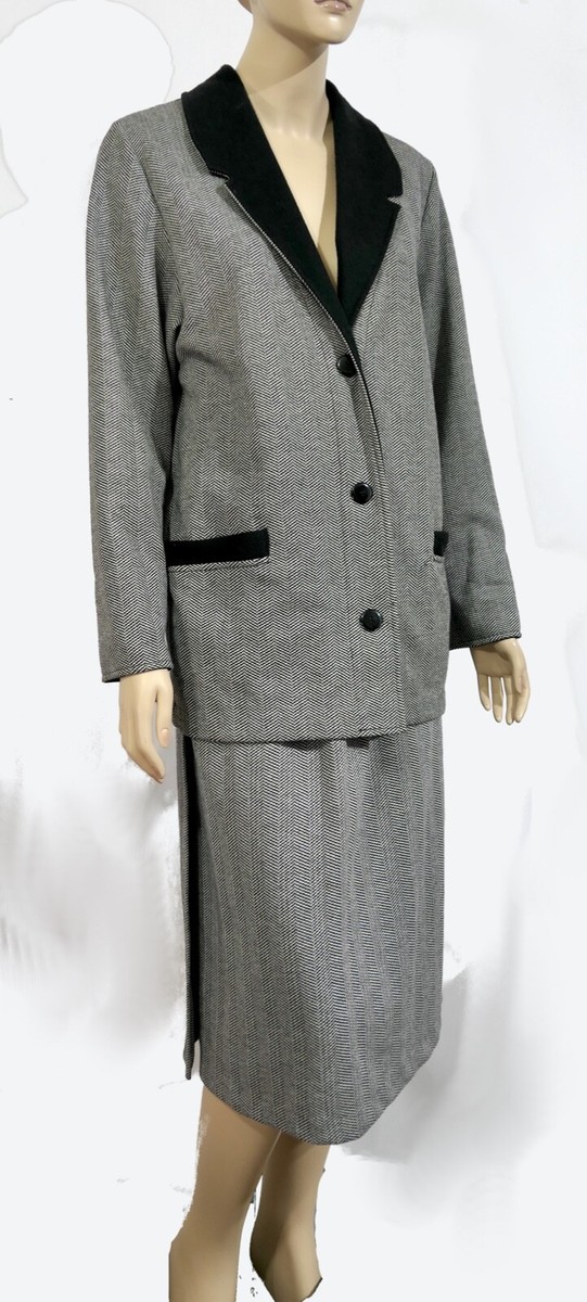 Retro Vintage 80s Weekenders Canada Plaid Midi Maxi Skirt Blazer