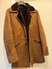 Sheepskin Coat, Dark Tan, Brown Inner.
