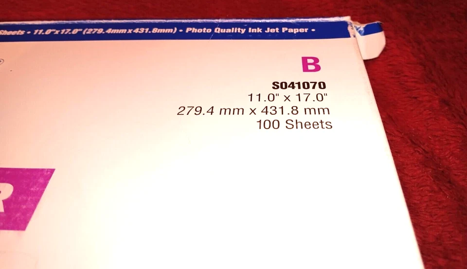 Epson S041070 Photo Quality Ink Jet Paper 11" X 17" Open Box Please Read - Image 3 of 4