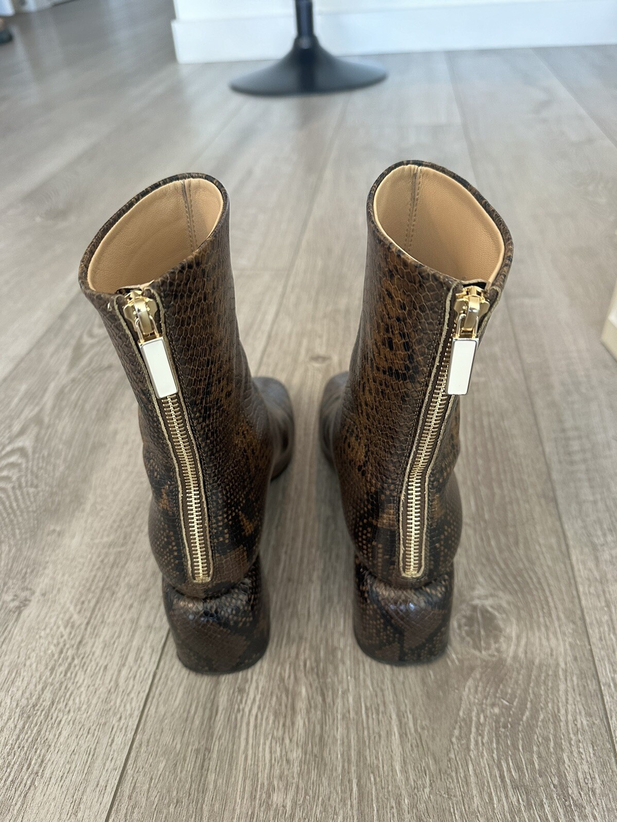 EUC Dear Frances Form Boots, Python Brown, Size 3… - image 3