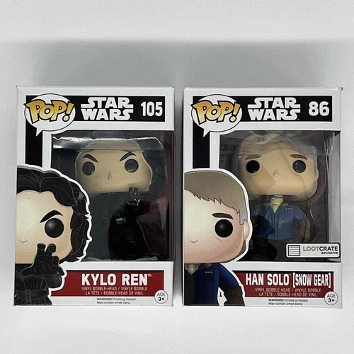 Star Wars Han Solo 86 Kylo Ren 105 Funko Pop Lot Loot Crate Exclusive NIB