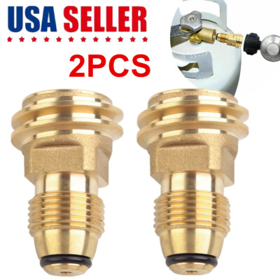 2PCS POL to QCC1 Propane Tank Adapter 100 lbs LP Tank Valve to Type-1 Fitting US