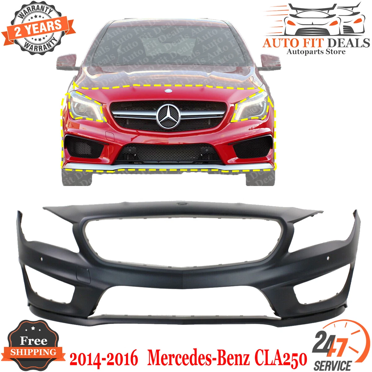 Mercedes cla 250 front cheap bumper