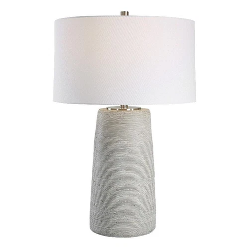 Uttermost Mountainscape Steel and Ceramic Table Lamp in Nickel/Gray/Off White - Picture 2 of 8