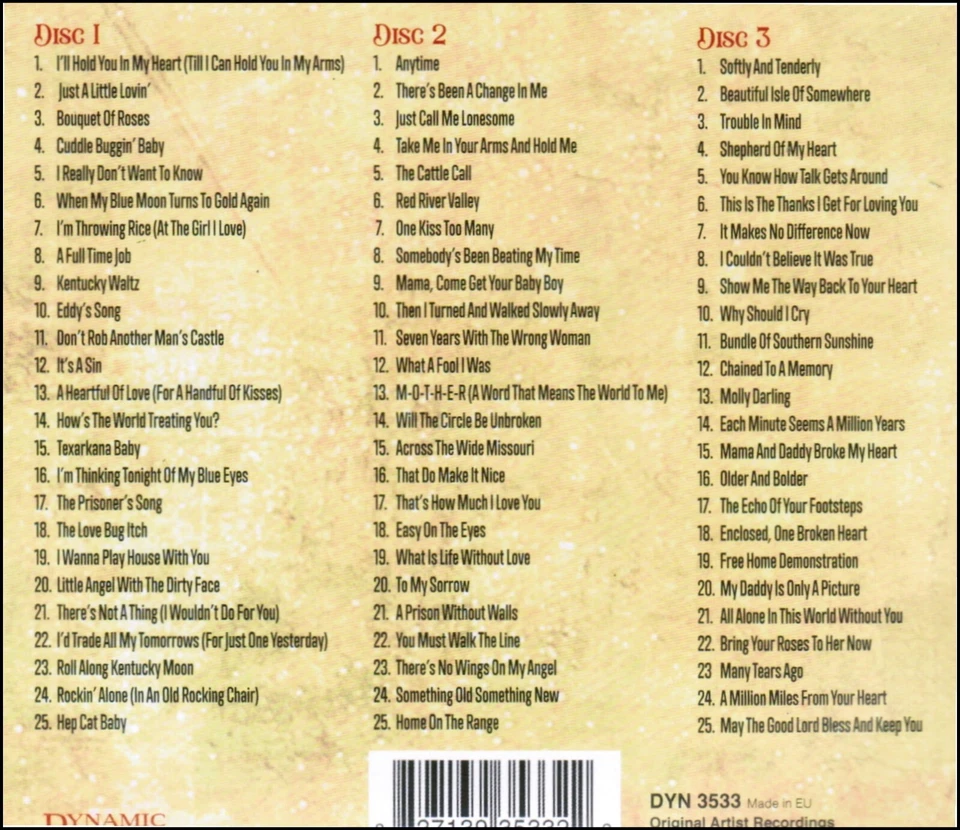 EDDY ARNOLD * 75 Greatest Hits * NEW 3-CD SET * All Original Recordings Foto 2 de 2