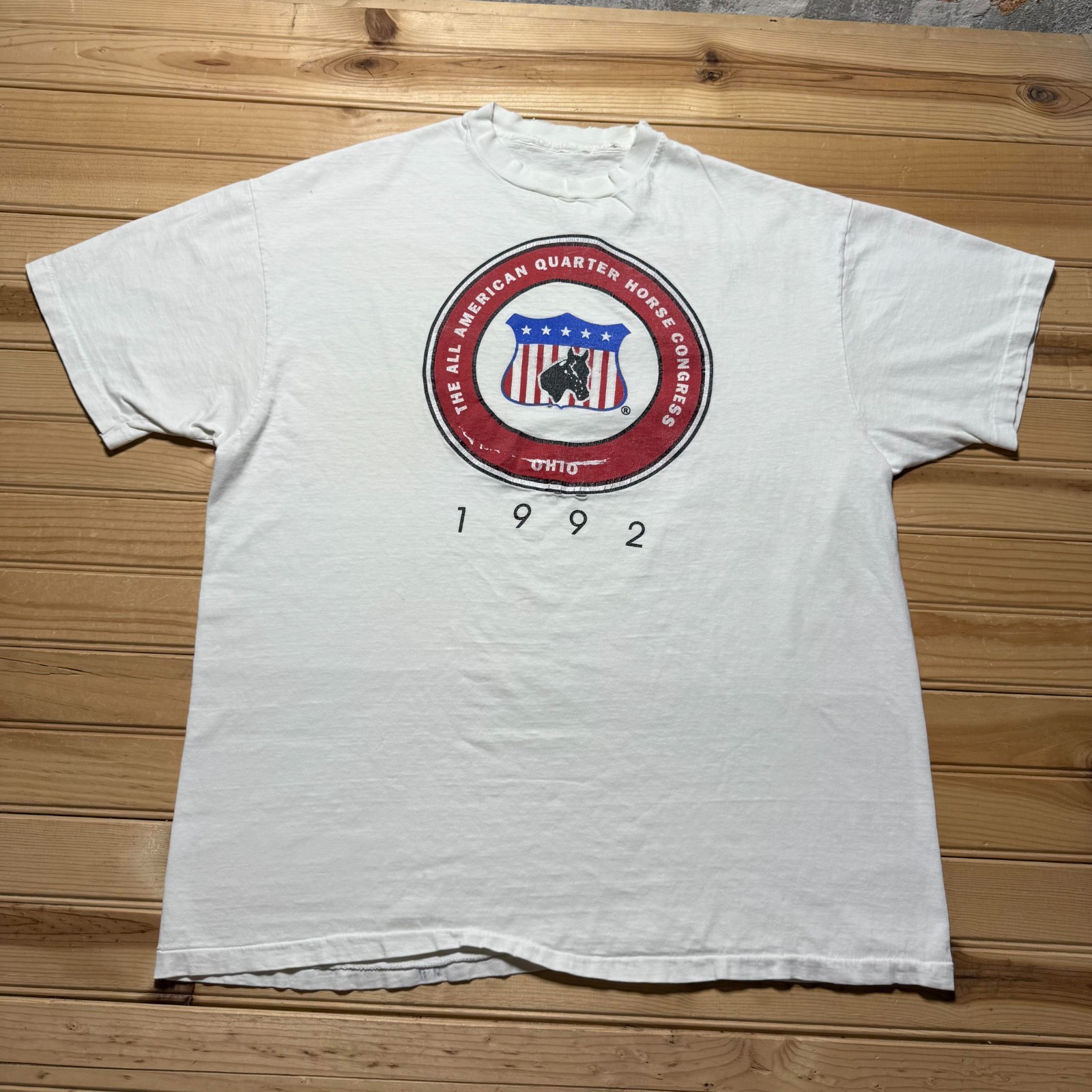 Vintage 1992 The All American Quarter Horse Breed Show Ohio Graphic T-Shirt - XL