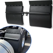 Pair Black Poly 24'' x 24'' Quarter Fenders for Semi Truck Volo Peterbilt VNL