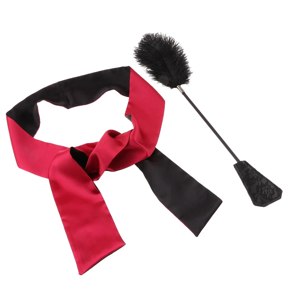 Toy Teasing Faux Feather Blindfold Eye Mask Set for Adults - Image 3 of 4