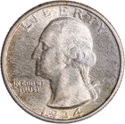 1934 US Washington Quarter - Choice BU - Medium Motto