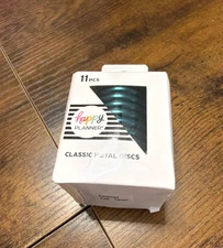 Happy Planner Expander Disc 1.25" Medium Set 11 Disc Dark Teal Metal, New.