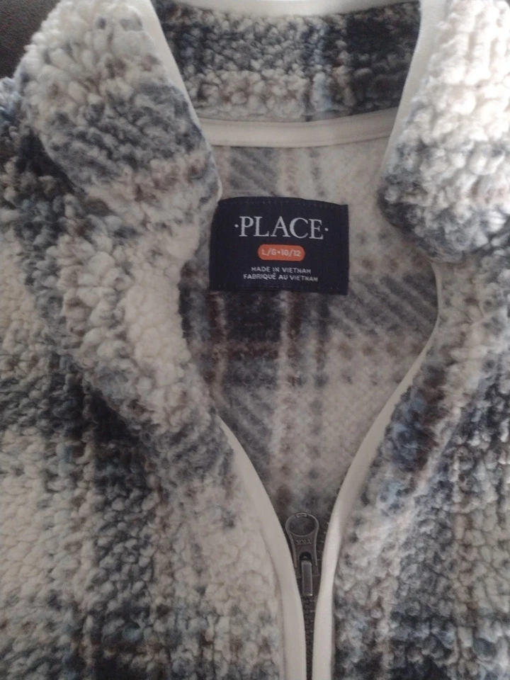 Chaqueta con Cremallera Children's Place Sherpa Azul Talla L 10 Foto 2 de 3