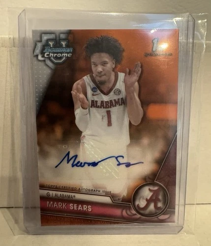 2023-24 Bowman University Chrome Mark Sears Auto  /25 1st Bowman Number Match
