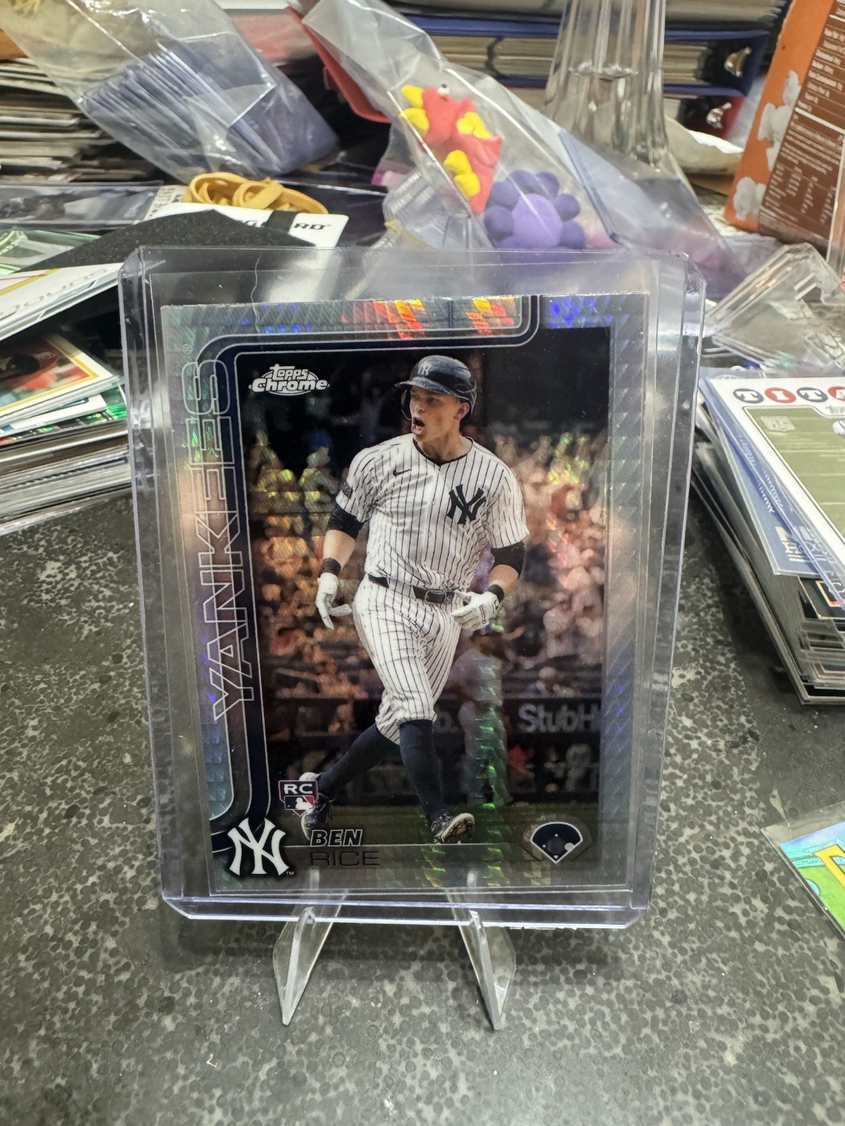 2025 Topps Chrome Ben Rice RC Prism Refractor #139 New York Yankees Rookie