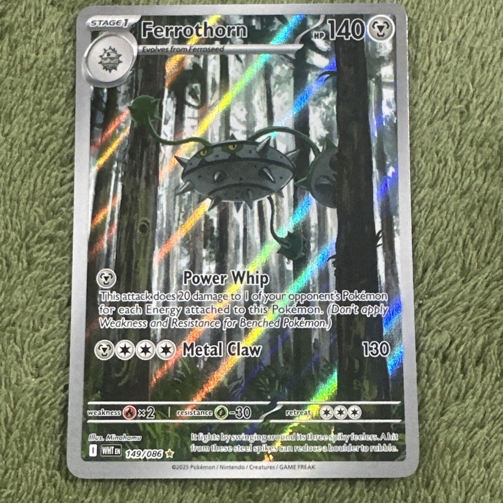 Ferrothorn 149/086 White Flare Illustration Rare Holo Card Pokémon TCG NM