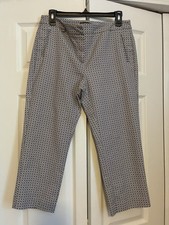 Womens Crop Pants by Adrianna Papell Size 8 Multi Black and White Pattern
