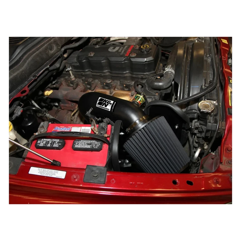Entrada de aire frío de aluminio K&N con filtro seco para Dodge Ram Cummins 2003-2007 5,9 L Foto 4 de 4