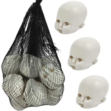 4E's Novelty Halloween Decorations Creepy Bag of Doll Heads 12 Pcs with Mesh ...