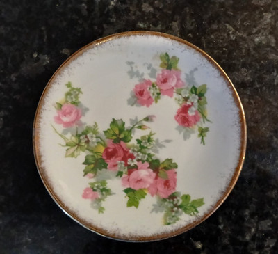 Vintage Gladstone Fine Bone China Trännerschale bunt Blumen 12 cm sehr guter Zustand