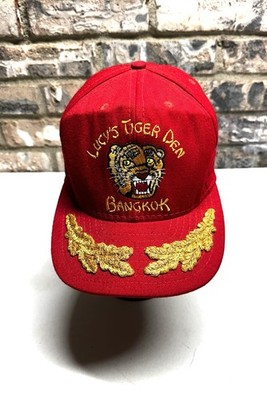 Vintage Baseball Hat Historic Lucy's Tiger Den Snapback Baseball Cap 1980s-Rare!