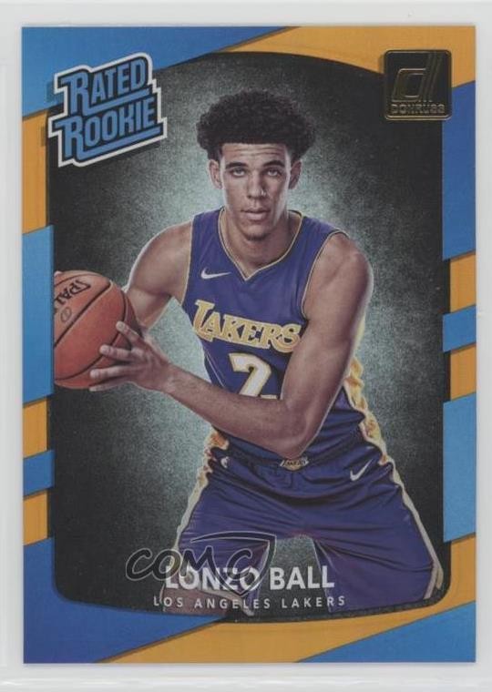 2017-18 Panini Donruss Rated Rookies Holo Orange Laser Lonzo Ball #199 0sw9
