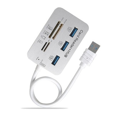 Multifunction USB3.0 Card Reader Hubs Expander with Fast Speed Port for Laptops