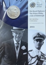 Royal Mint 2011 Prince Phillip 90th Birthday Uncirculated &pound;5 Coin - SEALED