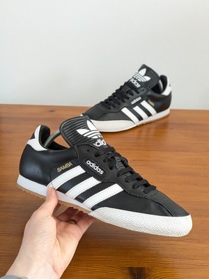 Adidas Samba Super Schwarz Leder Fußballschuhe UK 8 Retro Y2K