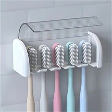 1pc Wall-Mounted Toothbrush Holder - No Drilling, Bathroom Organizer - NEW