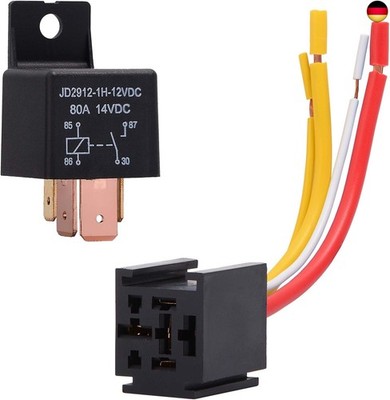 EHDIS Relais 12V 80A SPST 4 Pin Auto Relais mit Steckdose, Relais 80 apm 4