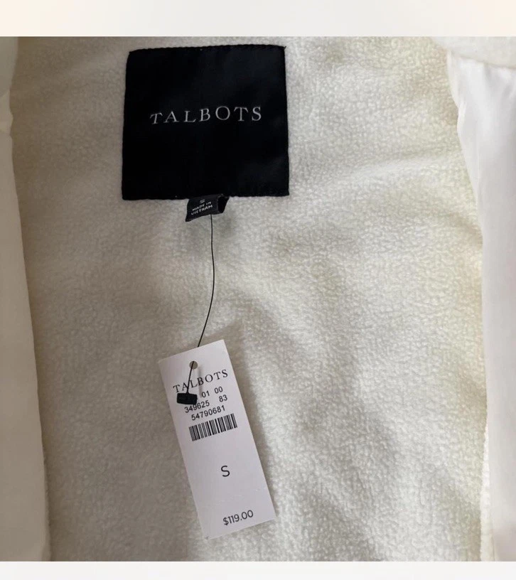 Chaleco acolchado blanco Talbots talla S #preppy nuevo con etiquetas Foto 2 de 4