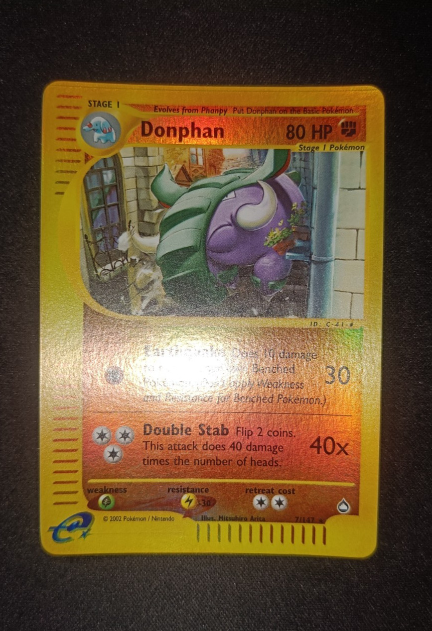 Pokemon Donphan 7/147 Aquapolis - Rare Reverse Holo ENG NM Near Mint Arita WOTC