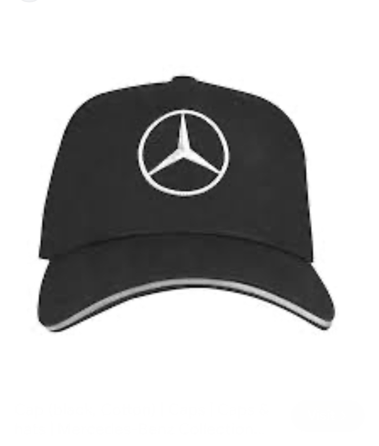 Mercedes-Benz Men's Black and White Baseball Hat One Size
