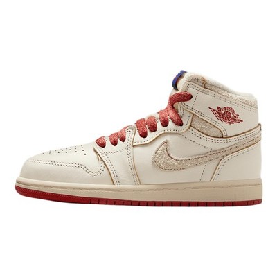Air Jordan Little Kids' 1Retro High OG Sneakers - Sail/Cinnabar-Light Bone