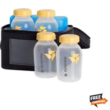 Breast Milk Cooler Set with Cooler Storage Bag, Contoured Ice Pack, and Four ...