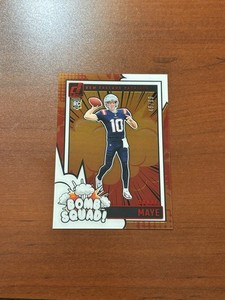 2024 Panini Clearly Donruss #3 DRAKE MAYE Rookie Bomb Squad Red Patriots /99 RC